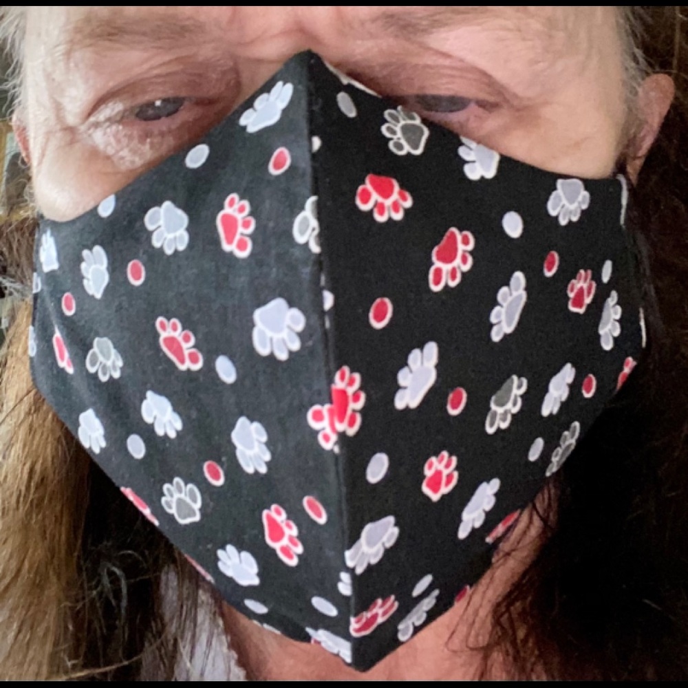 NWT Colorado made Paw prints on black mask